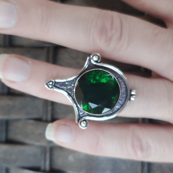 New Stunning Chrome Diopside 925 Silver Statement Ring. - Picture 7 of 13